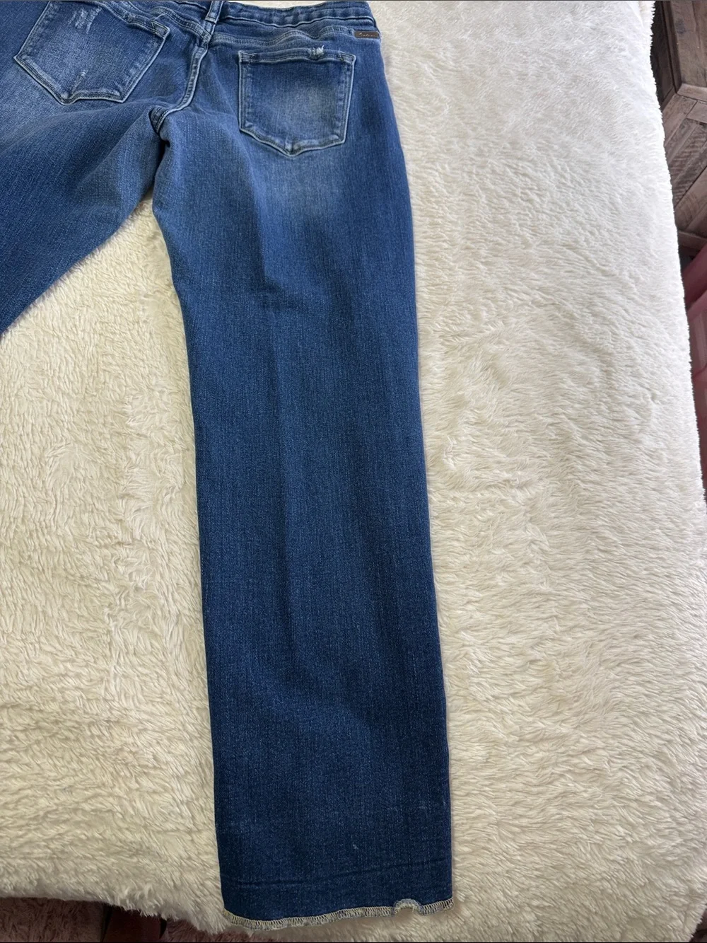 KanCan Women's Dark Blue Boyfriend Jeans with Button-Fly